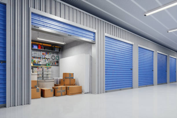 Organized storage units filled with bulk inventory ready for pickup