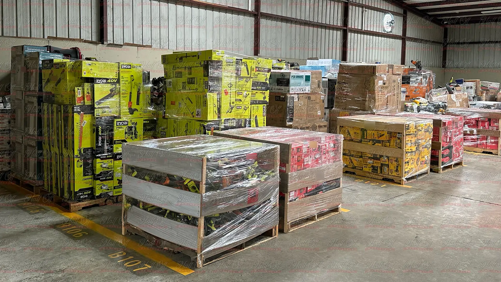 Palletized liquidated goods available for purchase through Patriot Liquidating.